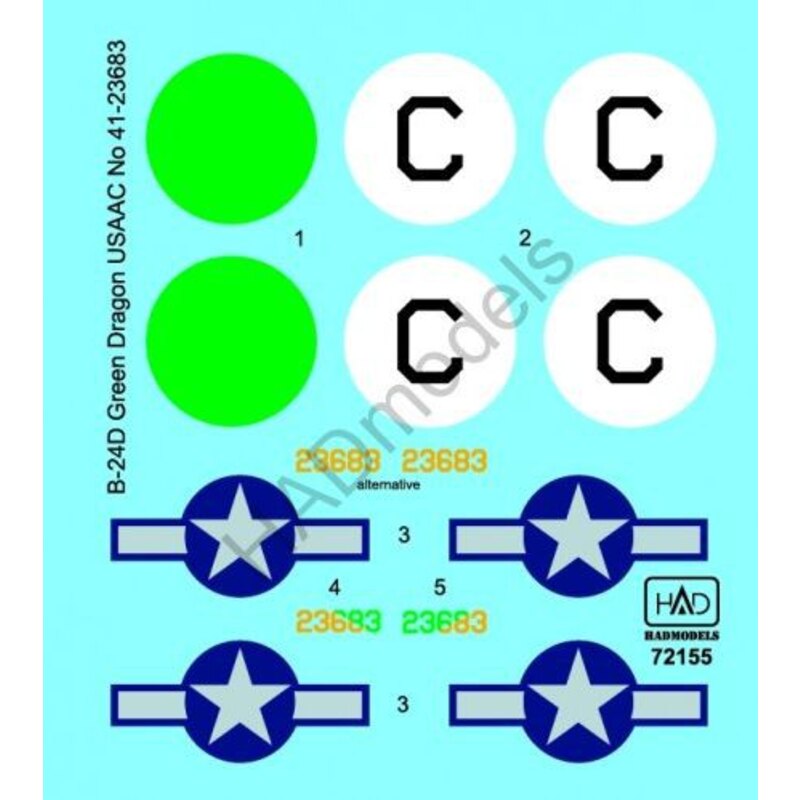 Décal Consolidated B-24D Green Dragon USAF
