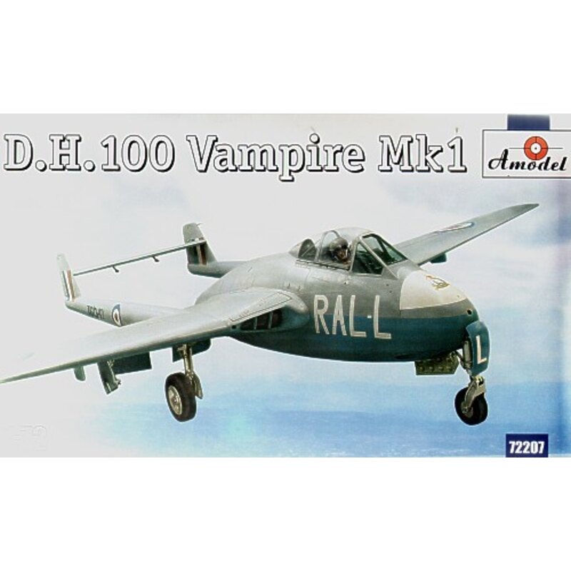 de Havilland DH 100 Vampire Mk.1. (nouveau moule) Avec décalques pour 3 avions TG297 ZY-C 247 1946 Sqn l'AP-V de VF306 130 Sqn O