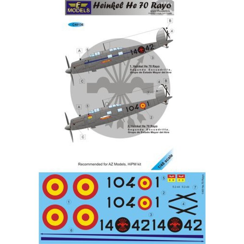 Décal Heinkel He 70 Rayo (AZ / HIPM)