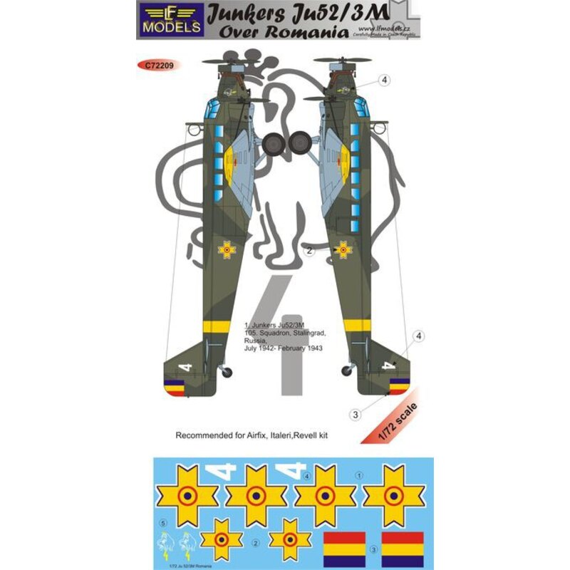 Décal Junkers Ju 52 / 3m sur la Roumanie