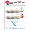 Décal Curtiss C-46R Fred Olsen Lines x 2 régimes