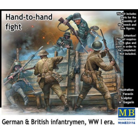 Figurine Hand to Lutte main, allemande et britannique Fantassins, la Première Guerre mondiale