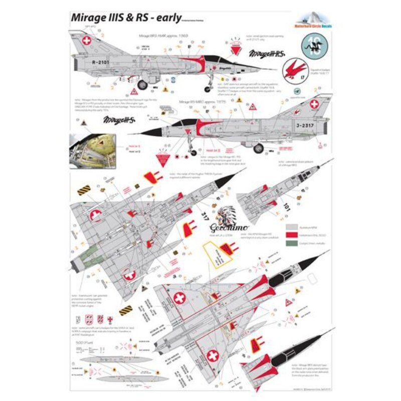 Décal Dassault Mirage IIIS & IIIRS précoce [Dassault Mirage IIIE]