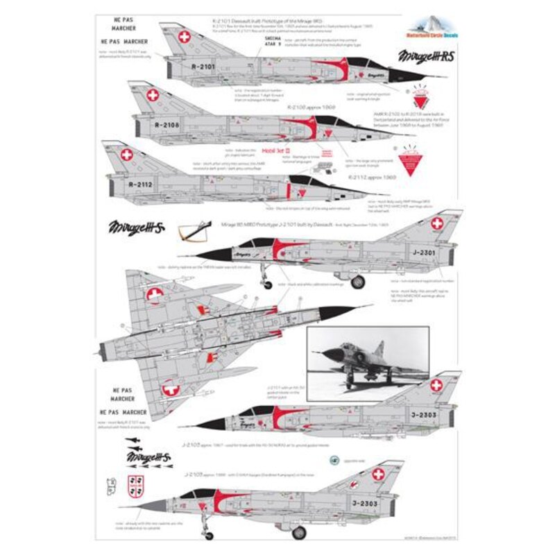 Décal Dassault Mirage IIIS & IIIRS précoce [Dassault Mirage IIIE]