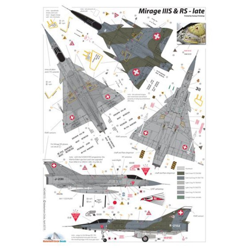 Décal Dassault Mirage IIIS & RS fin [Dassault Mirage IIIE]