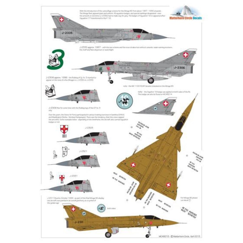 Décal Dassault Mirage IIIS & RS fin [Dassault Mirage IIIE]