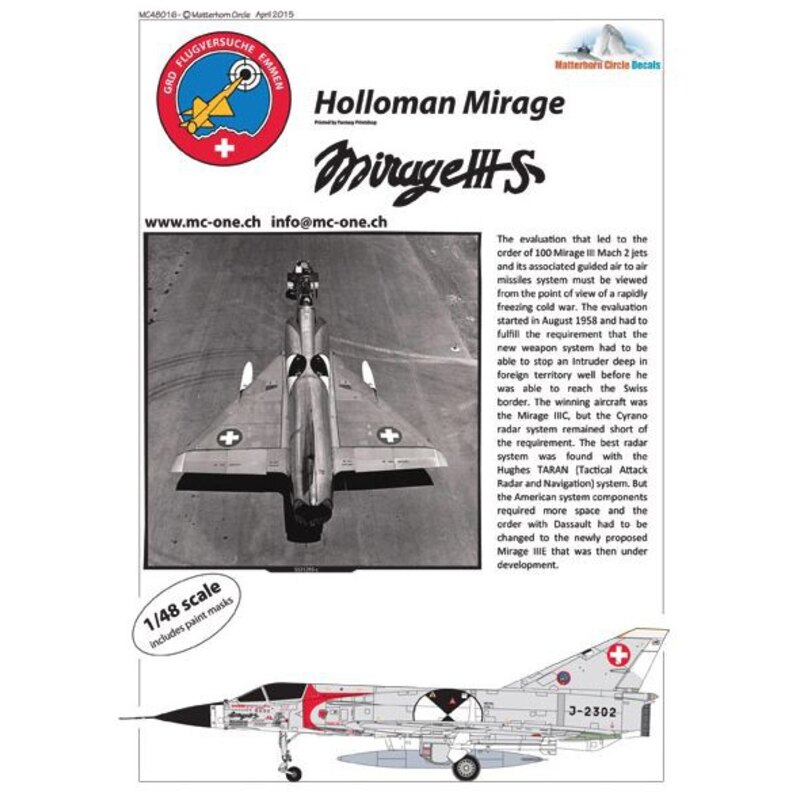 Décal Dassault Mirage IIIS Holloman [Dassault Mirage IIIE]