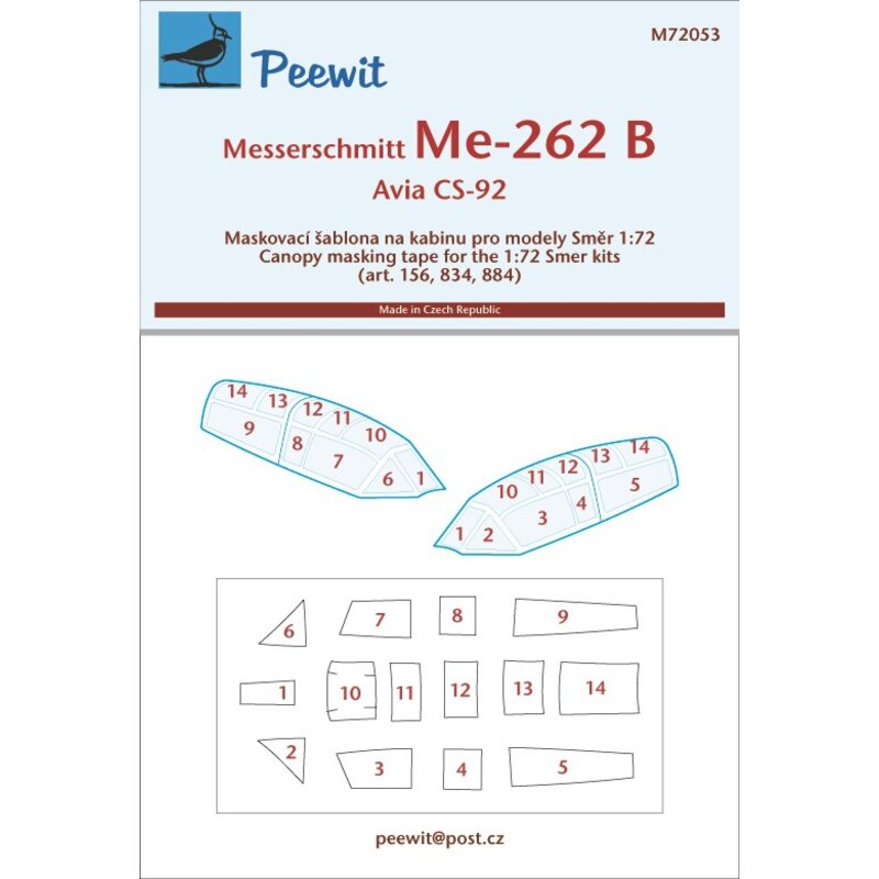 Messerschmitt Me 262B / Avia CS-92 (conçu pour être utilisé avec Smer SR156, SR834, kits SR884)