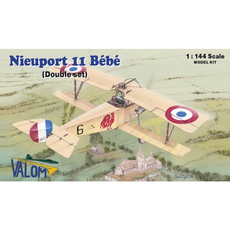 Nieuport 11 Bebe (Dual Combo avec 2 kits) tincludes deux carottes identiques avec des pièces, des moteurs de résine 2 x et deux 