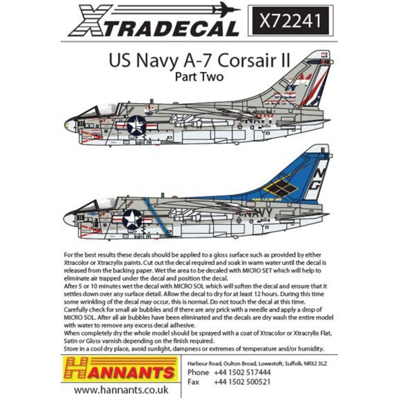 Décal Colourful USN Vought A-7B / E Corsair II Partie 2 (4) A-7B 154479 NM / 401 VA-215 Barn Owls USS Franklin D.Roosevelt Bi-Ce