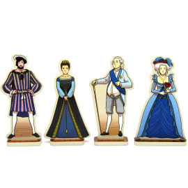 Figurine Pack de 4 vive le roi et la reine
