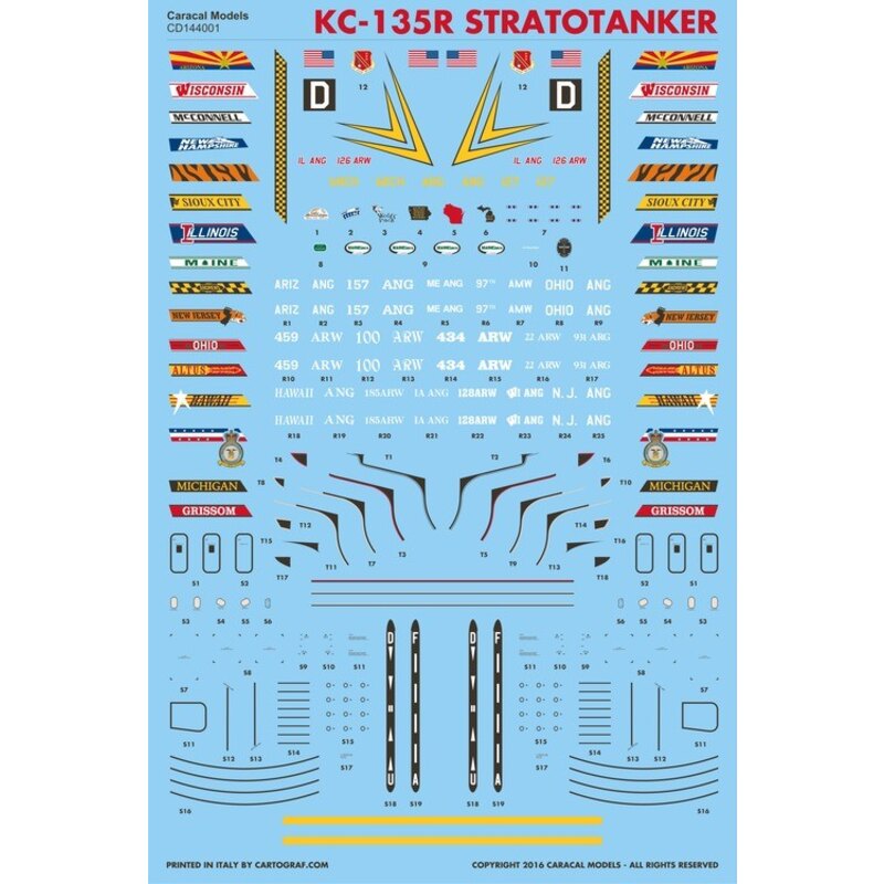 Décal USAF KC-135R StratotankerThe cheval de bataille de la flotte pétrolière USAF depuis les années 1960, le KC-135 Stratotanke