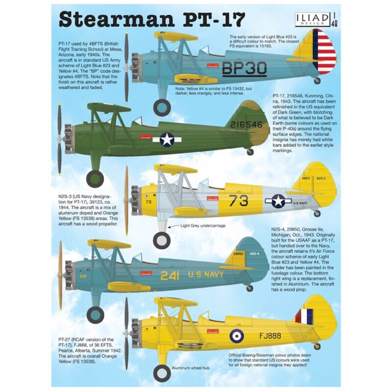 Décal Stearman PT-17 Kaydet