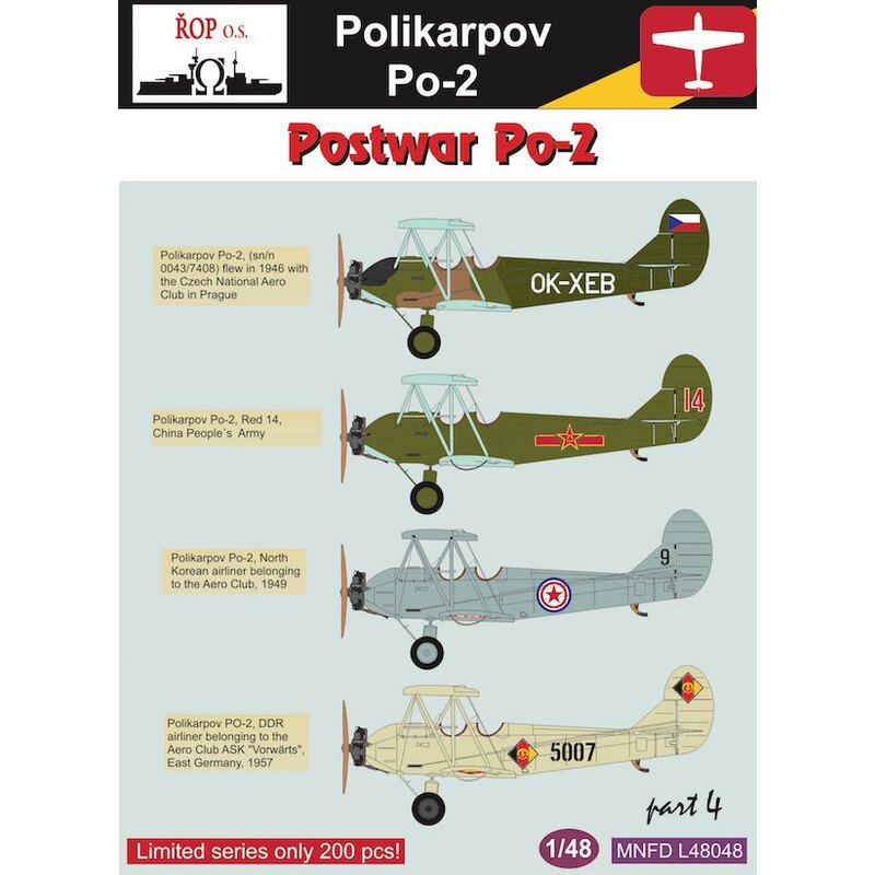 Décal Polikarpov PO-2 / U-2 - Postwar PO-2 Partie 4