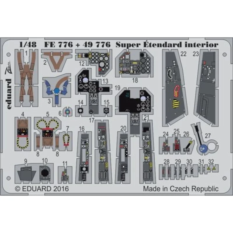 Dassault Super Etendard Intérieur Partie I (conçu pour être utilisé avec les kits Kinetic Model)