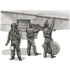  pilote français et deux mécaniciens pour 1/72 modèle spécial Hobby Mirage F.1C (conçu pour être utilisé avec des kits de loisir