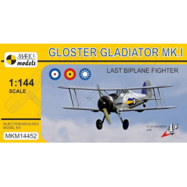 Maquette avion Gloster Gladiator Mk.I 'Last Biplan Fighter' (décalcomanies pour RAF, AF belge, chinois AF nationaliste)