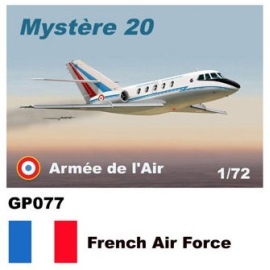 Maquette avion Dassault-Mystere Falcon 20 décalques Armee L'Armée de l'Air de l'air française