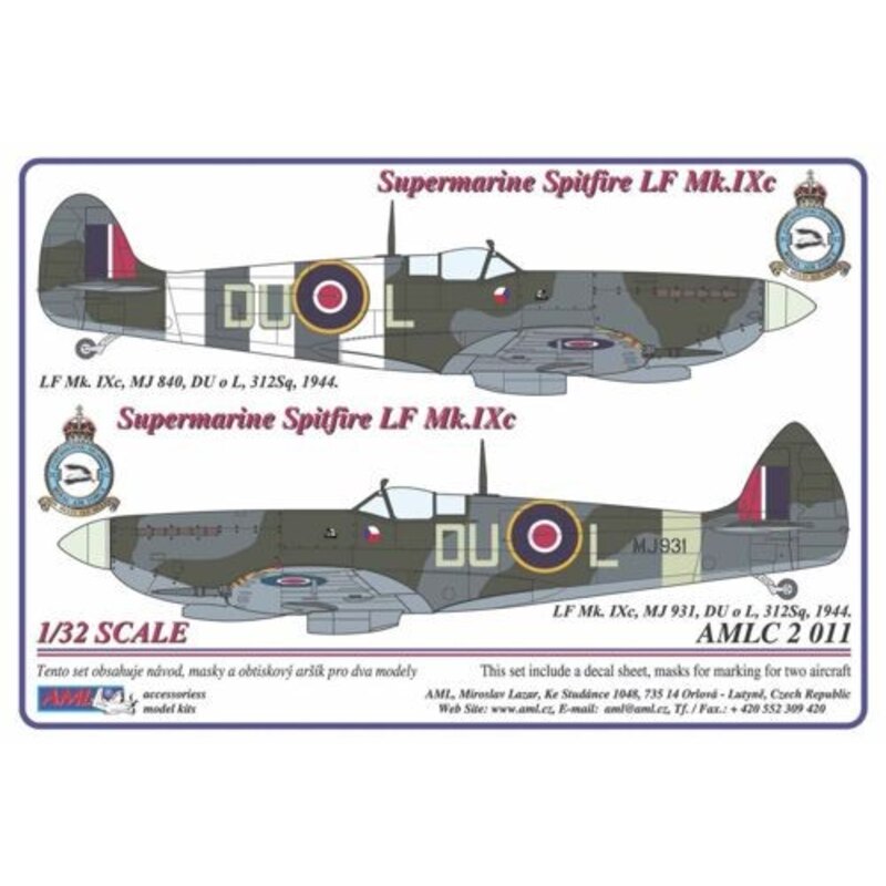 Supermarine Spitfire Mk. IXC - 2 versions de décalque : DU-L