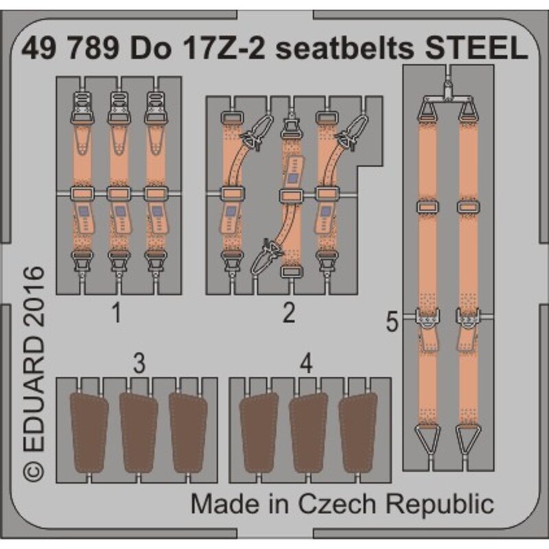 Dornier Do-17Z-2 ceintures de sécurité STEEL (conçu pour être utilisé avec les kits ICM)