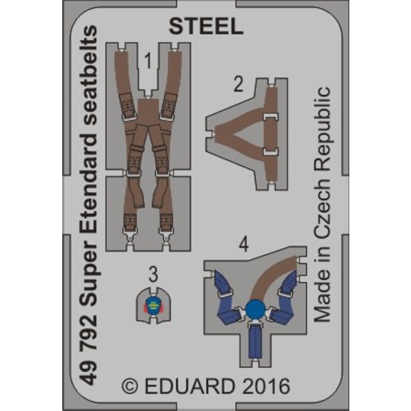 Dassault Super Etendard Ceintures de sécurité STEEL (conçu pour être utilisé avec les kits Kitty Hawk Model)