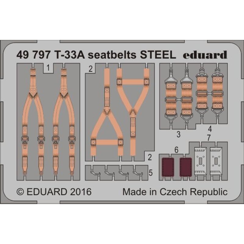 Lockheed T-33A Shooting Star Ceintures de sécurité STEEL (conçu pour être utilisé avec les kits Great Wall Hobby)