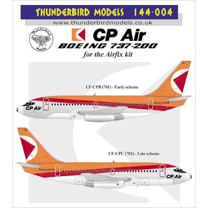 Décal CP Air Boeing 737 (pour le kit Airfix)