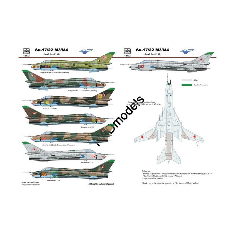 Décal Sukhoi Su-17 / 22M3 / Su-22M4