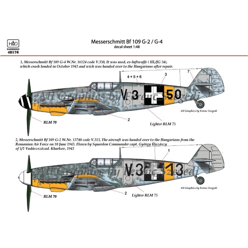 Décal Messerschmitt Bf-109G-2 / Bf-109G-4