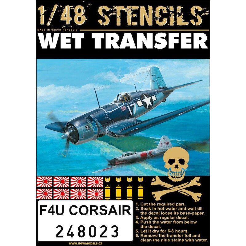 Décal Vought F4U Corsair Stencils Transferts humides [F4U-4B F4U-4 F4U-5N F4U-1F4U-1A F4U-2 F4U-7]